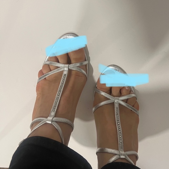 👠✨Silver High Heels with jewels, Size 38 - Picture 2 of 14
